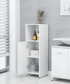 vidaXL 3 Piece Bathroom Furniture Set White Chipboard