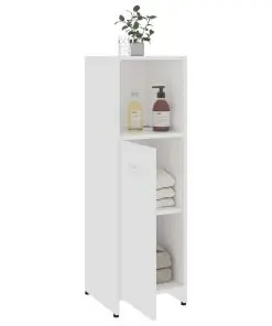 vidaXL 3 Piece Bathroom Furniture Set White Chipboard