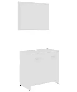 vidaXL 3 Piece Bathroom Furniture Set White Chipboard