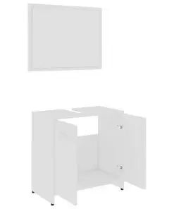 vidaXL 3 Piece Bathroom Furniture Set White Chipboard