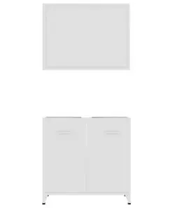 vidaXL 3 Piece Bathroom Furniture Set White Chipboard