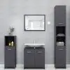 vidaXL 3 Piece Bathroom Furniture Set Grey Chipboard vidaXL 3 Piece Bathroom Furniture Set Grey Chipboard