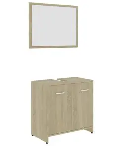 vidaXL 3 Piece Bathroom Furniture Set Sonoma Oak Chipboard