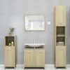 vidaXL 3 Piece Bathroom Furniture Set Sonoma Oak Chipboard