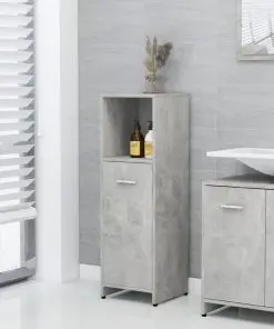 vidaXL 3 Piece Bathroom Furniture Set Concrete Grey Chipboard