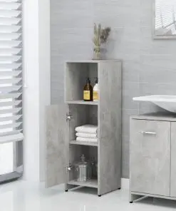 vidaXL 3 Piece Bathroom Furniture Set Concrete Grey Chipboard