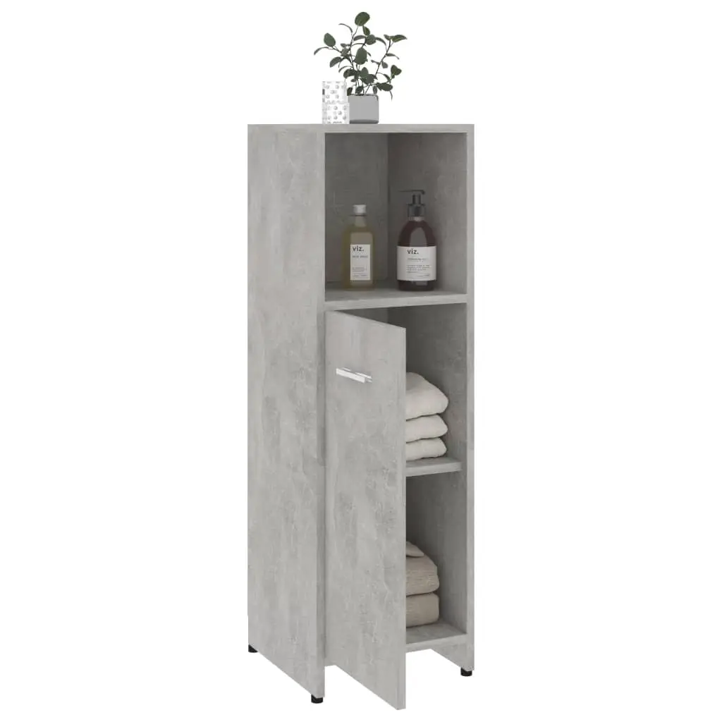 vidaXL 3 Piece Bathroom Furniture Set Concrete Grey Chipboard