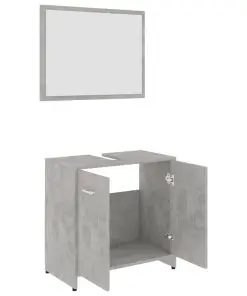 vidaXL 3 Piece Bathroom Furniture Set Concrete Grey Chipboard