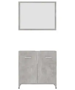 vidaXL 3 Piece Bathroom Furniture Set Concrete Grey Chipboard