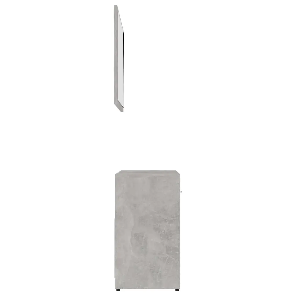 vidaXL 3 Piece Bathroom Furniture Set Concrete Grey Chipboard