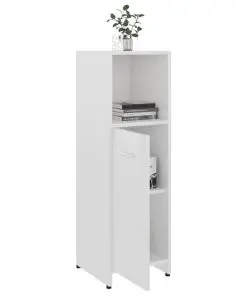 vidaXL 3 Piece Bathroom Furniture Set High Gloss White Chipboard
