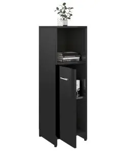 vidaXL 3 Piece Bathroom Furniture Set High Gloss Black Chipboard