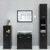 vidaXL 3 Piece Bathroom Furniture Set High Gloss Black Chipboard