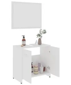 vidaXL 3 Piece Bathroom Furniture Set White Chipboard