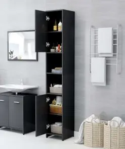 vidaXL 3 Piece Bathroom Furniture Set Grey Chipboard