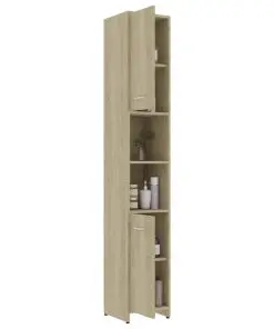 vidaXL 3 Piece Bathroom Furniture Set Sonoma Oak Chipboard