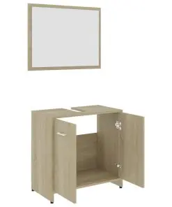 vidaXL 3 Piece Bathroom Furniture Set Sonoma Oak Chipboard