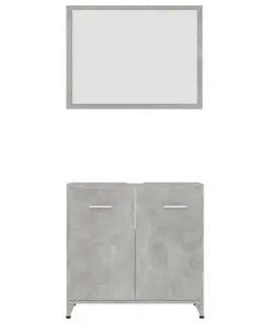 vidaXL 3 Piece Bathroom Furniture Set Concrete Grey Chipboard