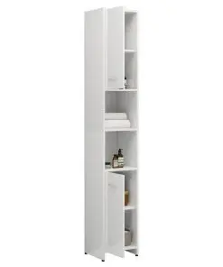 vidaXL 3 Piece Bathroom Furniture Set High Gloss White Chipboard