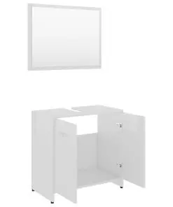 vidaXL 3 Piece Bathroom Furniture Set High Gloss White Chipboard
