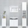 vidaXL 3 Piece Bathroom Furniture Set High Gloss White Chipboard