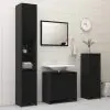 vidaXL 3 Piece Bathroom Furniture Set Black Chipboard