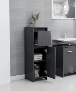 vidaXL 3 Piece Bathroom Furniture Set Grey Chipboard