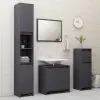 vidaXL 3 Piece Bathroom Furniture Set Grey Chipboard