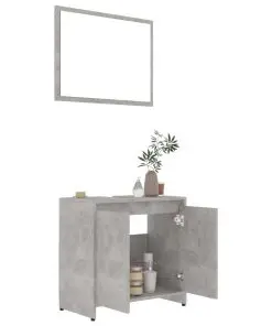 vidaXL 3 Piece Bathroom Furniture Set Concrete Grey Chipboard