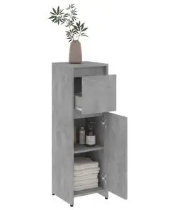 vidaXL 3 Piece Bathroom Furniture Set Concrete Grey Chipboard