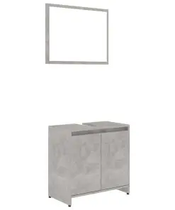 vidaXL 3 Piece Bathroom Furniture Set Concrete Grey Chipboard