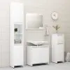 vidaXL 3 Piece Bathroom Furniture Set High Gloss White Chipboard