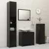 vidaXL 3 Piece Bathroom Furniture Set High Gloss Black Chipboard