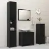 vidaXL 3 Piece Bathroom Furniture Set Black Chipboard vidaXL 3 Piece Bathroom Furniture Set Black Chipboard