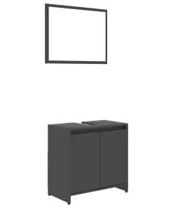 vidaXL 3 Piece Bathroom Furniture Set Grey Chipboard