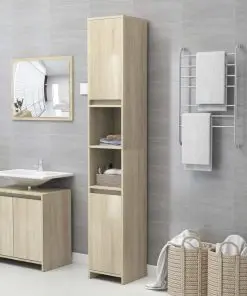 vidaXL 3 Piece Bathroom Furniture Set Sonoma Oak Chipboard