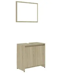 vidaXL 3 Piece Bathroom Furniture Set Sonoma Oak Chipboard