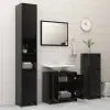 vidaXL 3 Piece Bathroom Furniture Set High Gloss Black Chipboard vidaXL 3 Piece Bathroom Furniture Set High Gloss Black Chipboard