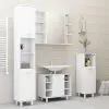 vidaXL 3 Piece Bathroom Furniture Set White Chipboard vidaXL 3 Piece Bathroom Furniture Set White Chipboard