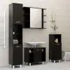 vidaXL 3 Piece Bathroom Furniture Set Black Chipboard vidaXL 3 Piece Bathroom Furniture Set Black Chipboard