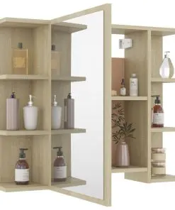 vidaXL 3 Piece Bathroom Furniture Set Sonoma Oak Chipboard