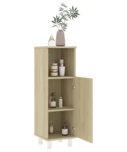 vidaXL 3 Piece Bathroom Furniture Set Sonoma Oak Chipboard