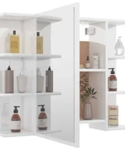 vidaXL 3 Piece Bathroom Furniture Set High Gloss White Chipboard