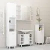 vidaXL 3 Piece Bathroom Furniture Set High Gloss White Chipboard