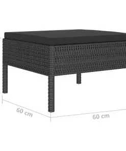 vidaXL 4 Piece Garden Lounge Set with Cushions Poly Rattan Black