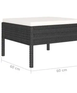 vidaXL 10 Piece Garden Lounge Set with Cushions Poly Rattan Black