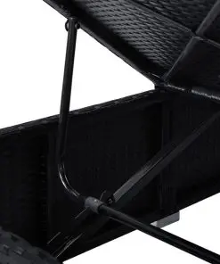 vidaXL 3 Piece Garden Sun Loungers with Tea Table Poly Rattan Black