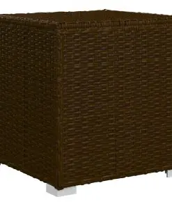 vidaXL 3 Piece Garden Sun Loungers with Tea Table Poly Rattan Brown