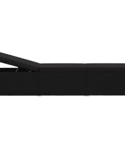 vidaXL 3 Piece Garden Sun Loungers with Tea Table Poly Rattan Black