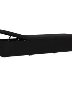 vidaXL 3 Piece Garden Sun Loungers with Tea Table Poly Rattan Black